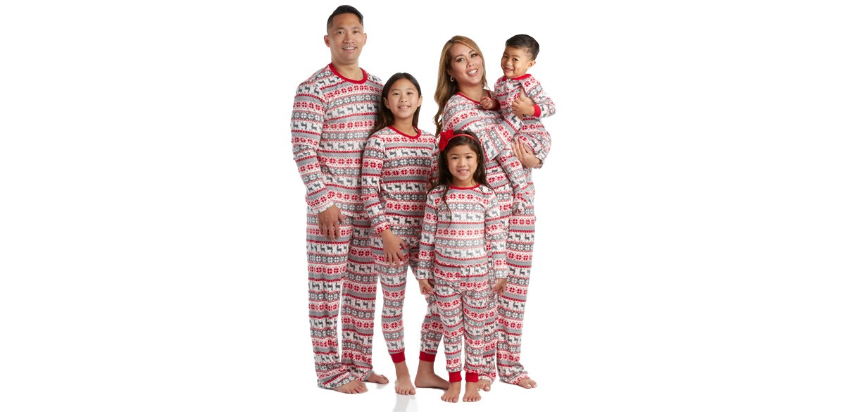 PJ's & Presents Matching Velour Family Christmas Pajamas Set