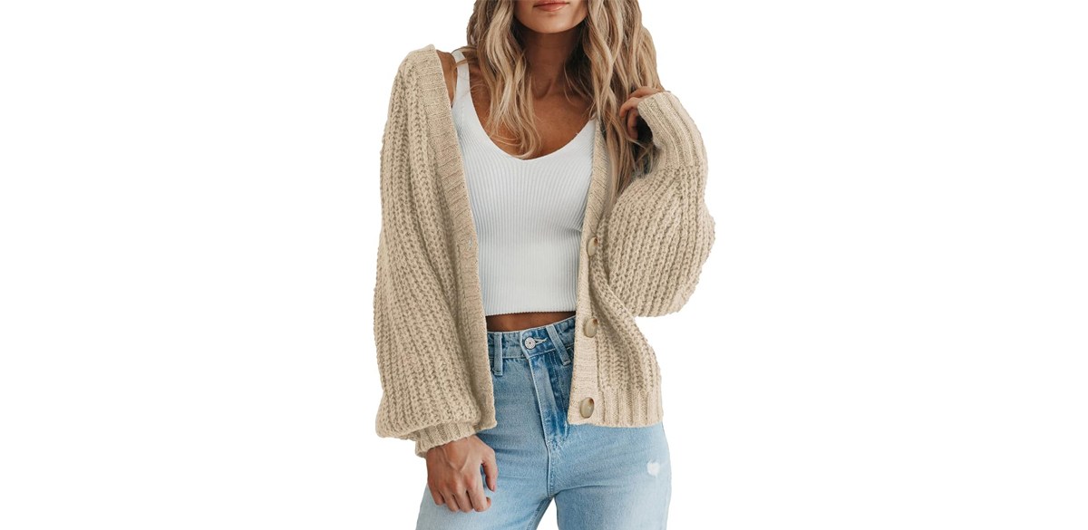 PRETTYGARDEN Chunky Knit Cardigan Sweater