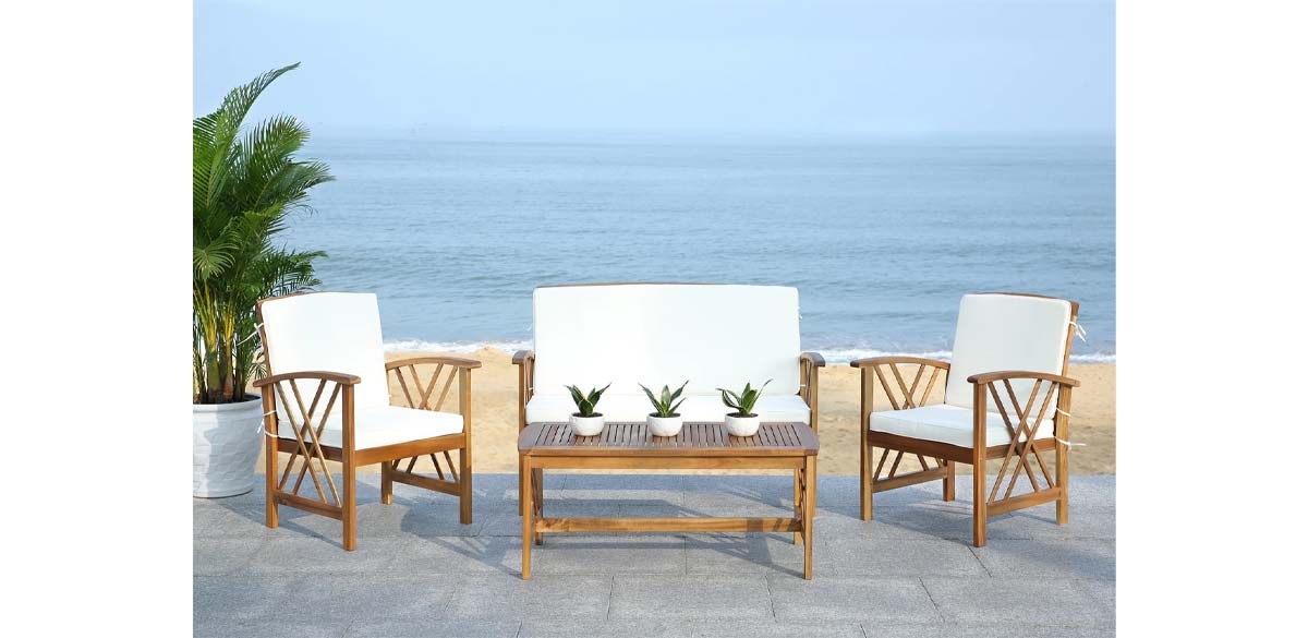 Sand & Stable Calhoun 4 Piece Sofa Seating Group with Cushions