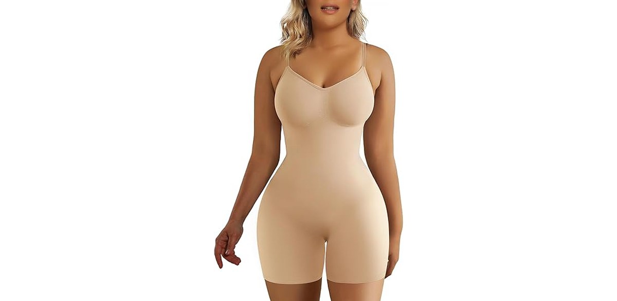 SHAPERX Tummy Control Bodysuit with Shaper Shorts