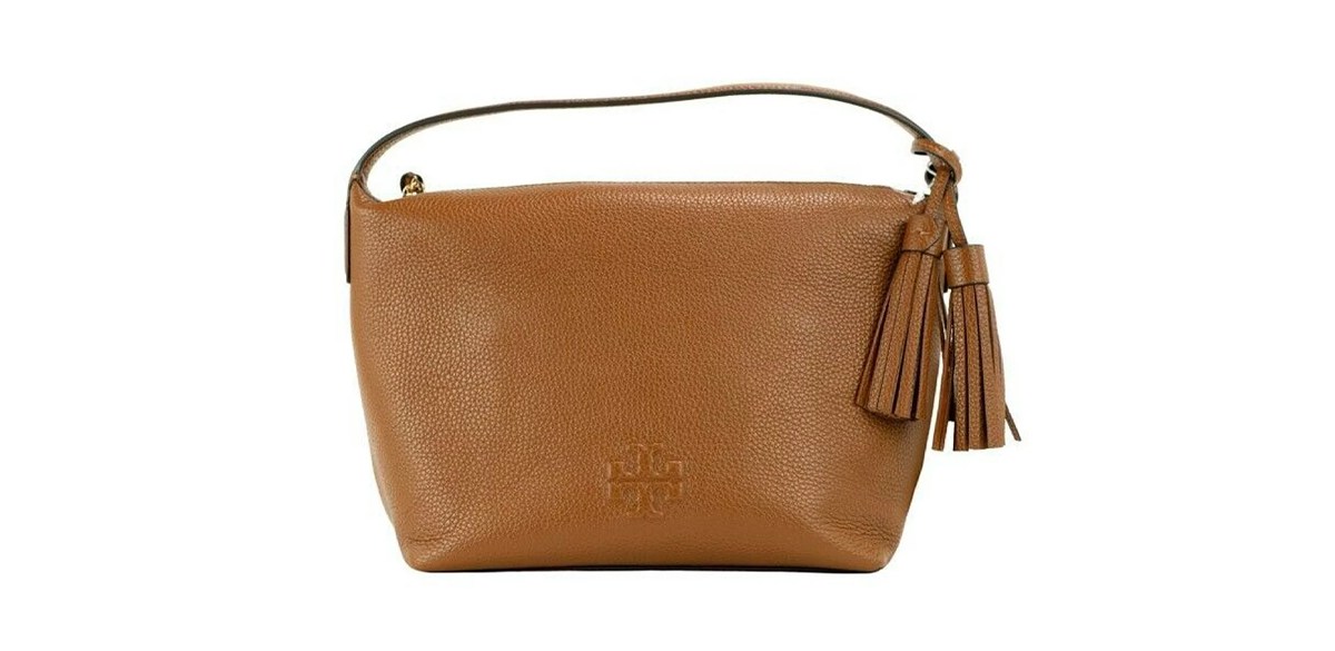 Tory Burch Thea Small Pebbled Leather Slouchy Shoulder Handbag