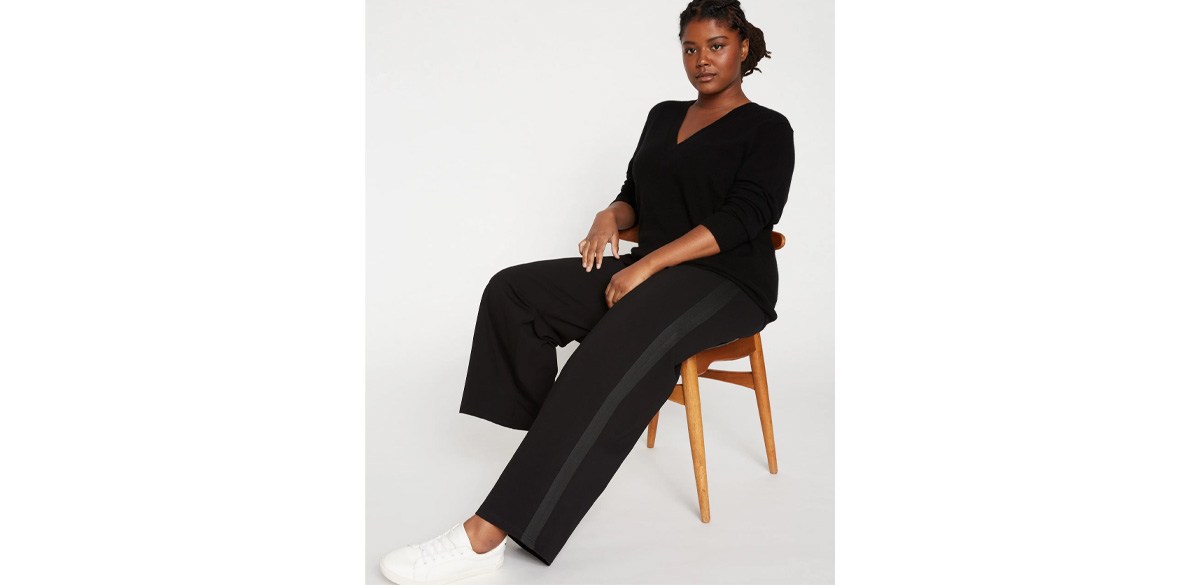 Universal Standard Stephanie Wide Leg Stripe Ponte Pants