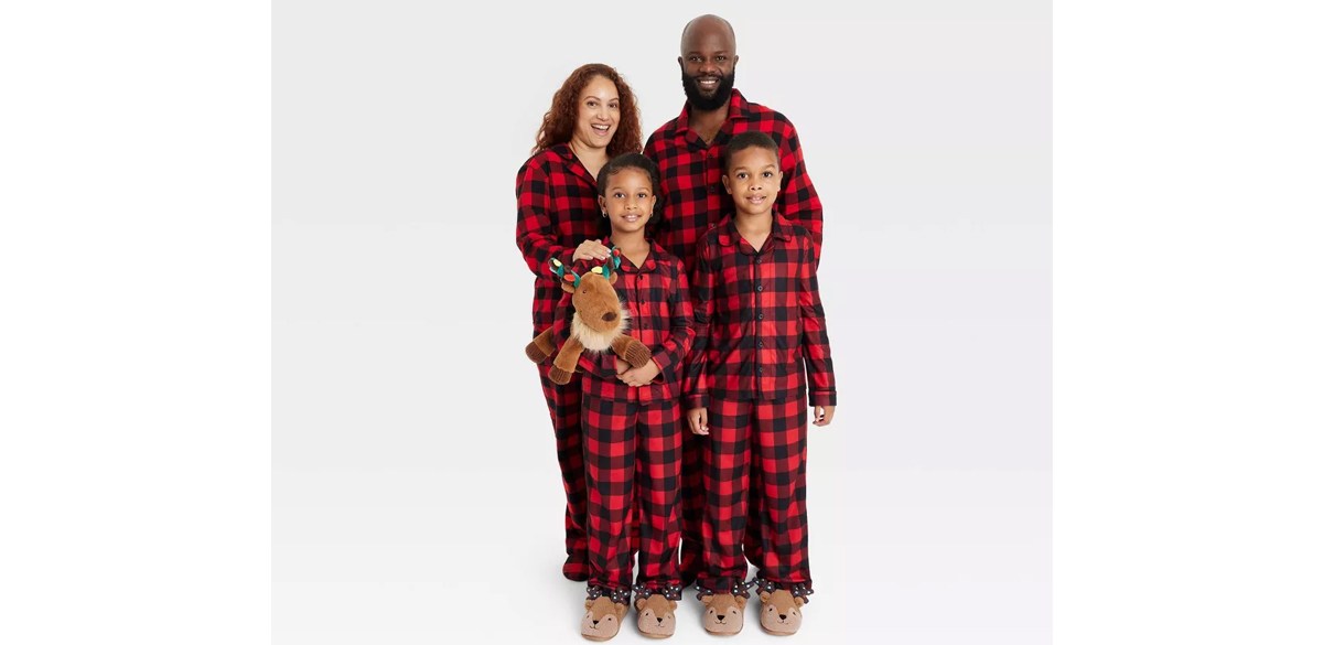 Women's Buffalo Check Flannel Holiday Matching Family Pajama Set