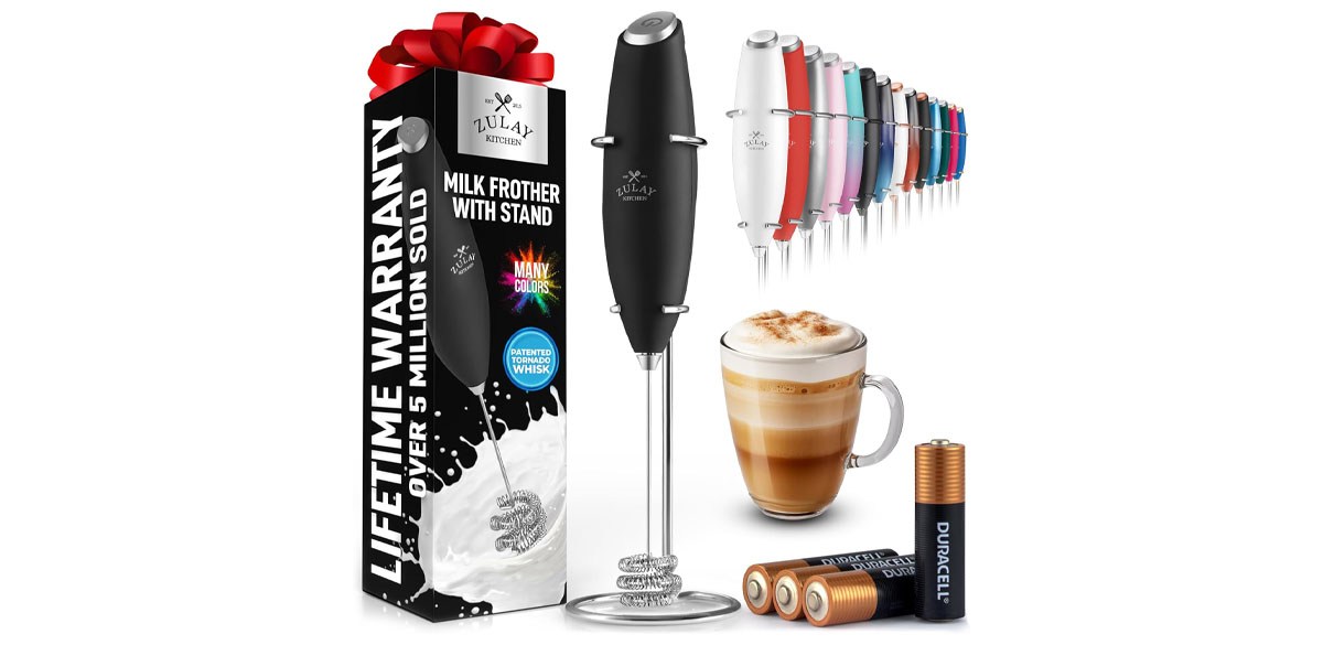 Zulay Kitchen Patented Tornado Triple Whisk Milk Frother