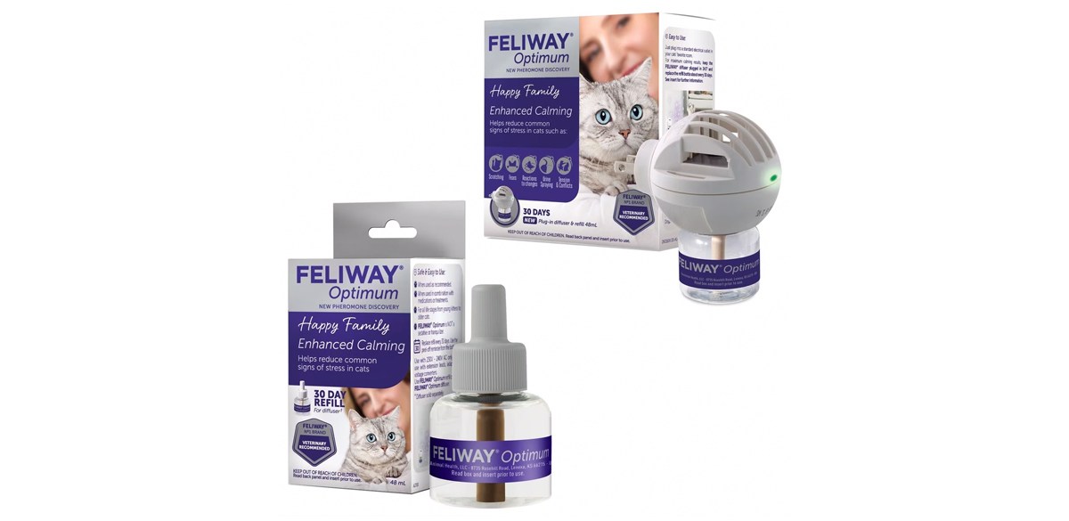 Bundle: Feliway Optimum Enhanced Calming 30-Day Cat Diffuser + Pheromone