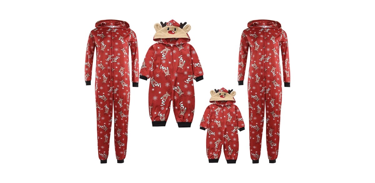 Reindeer Hooded Onesie for Family