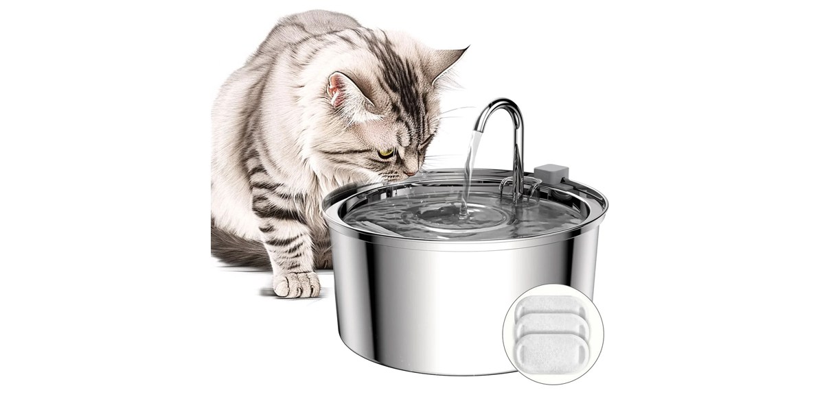 FWMB Cat Water Fountain Stainless Steel