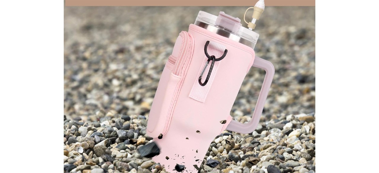 Pink GSECARY Water Bottle Carrier Bag for Stanley 40-Oz Tumbler