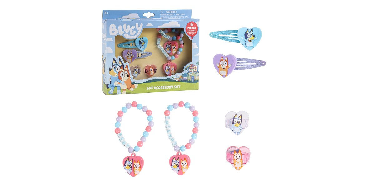 Luv Her Bluey Girls BFF 6 Piece Toy Jewelry Box Set