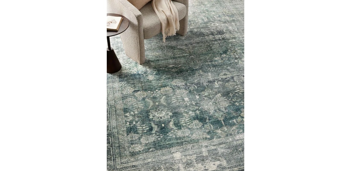 Magnolia Home By Joanna Gaines X Loloi Banks Machine Washable Blue Lagoon Area Rug