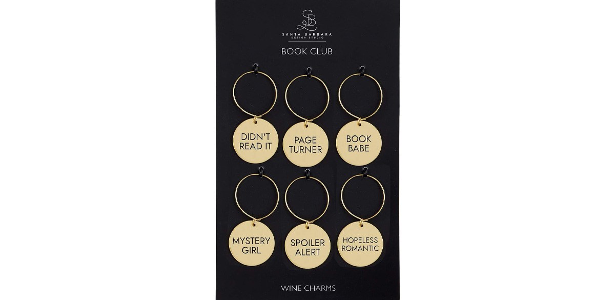 Santa Barbara Design Studio Zinc Alloy Wine Charms, Set of 6, Book Club