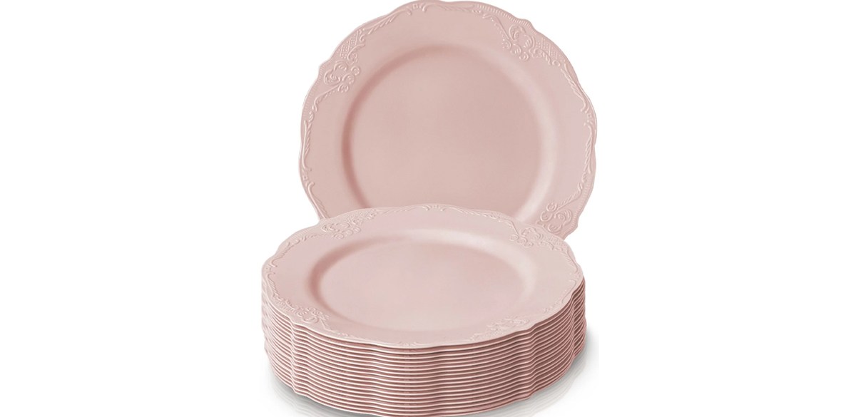 Silver Spoon Disposable Dessert Plates, Set of 20