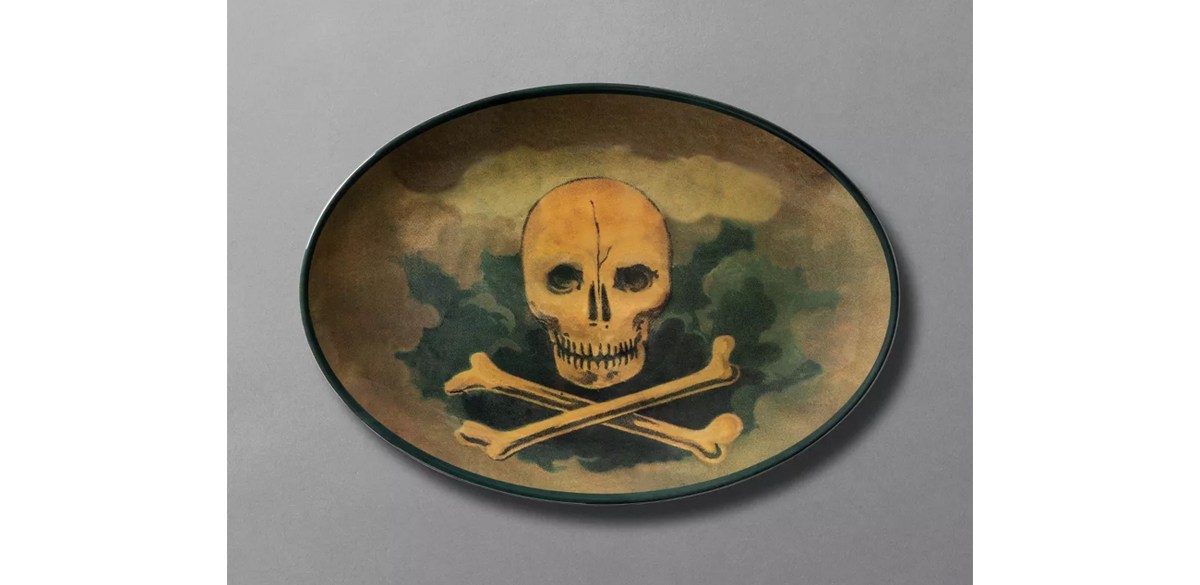 Skull and Cross Bones Melamine Oval Serving Platter - John Derian For Target