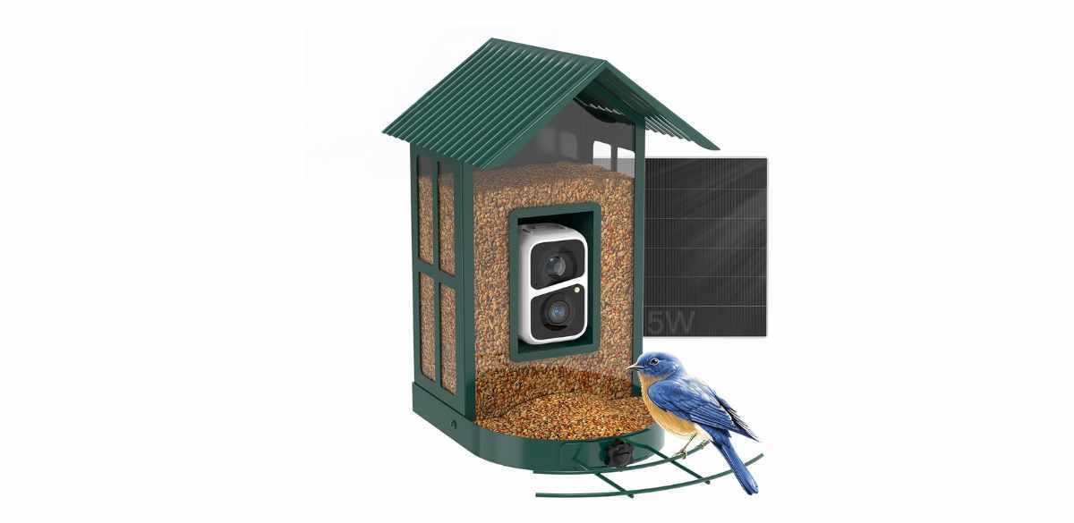 SOLIOM BF08- Metal Solar Bird Feeder Camera