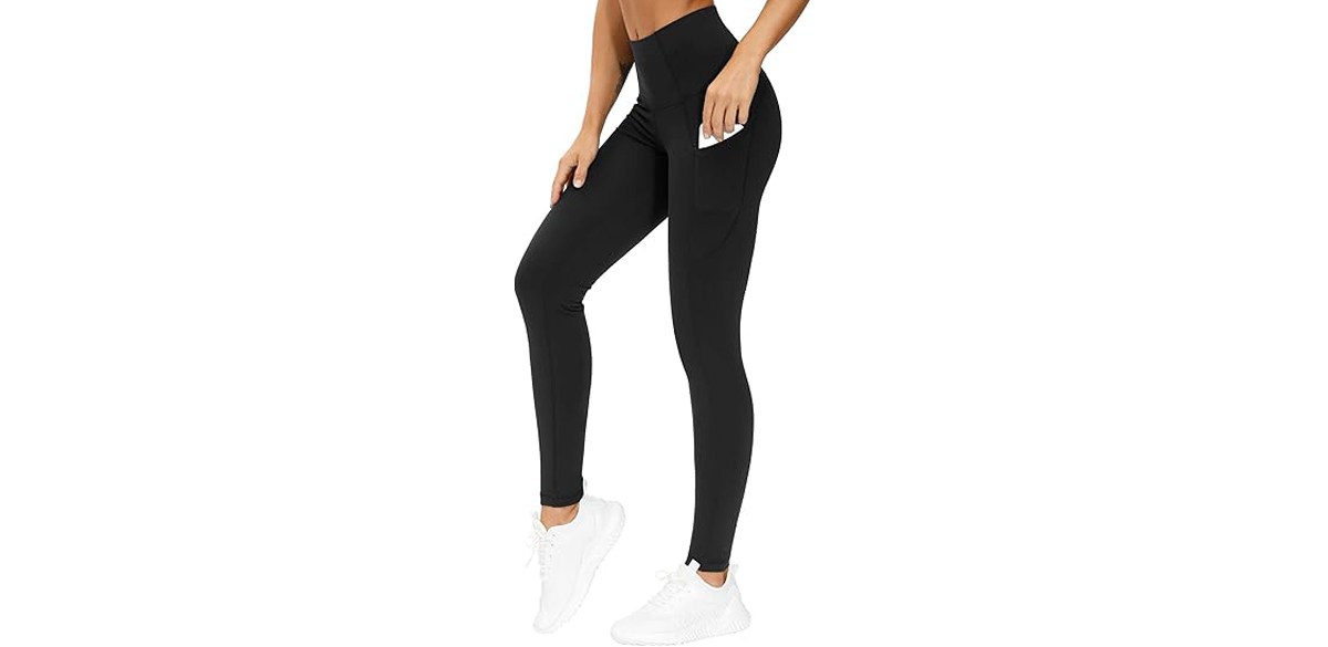 THE GYM PEOPLE Thick High Waist Yoga Pants with Pockets