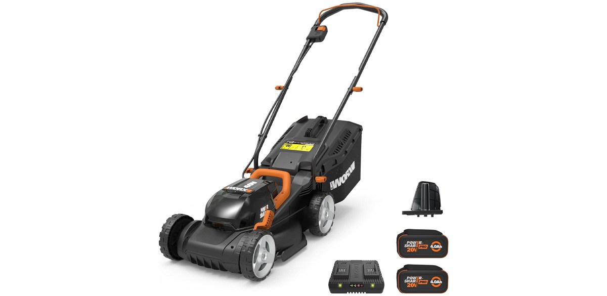 WORX 14 Cordless Lawn Mower 2 in 1 Electric Mower