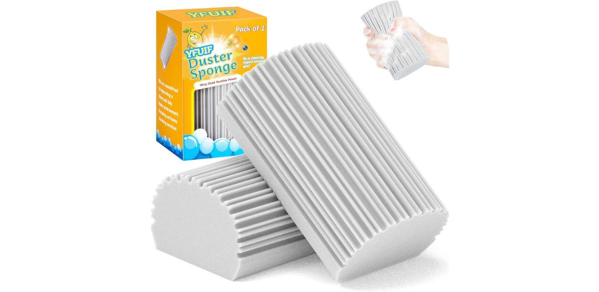 YFUIF 2-Pack Damp Clean Duster Sponge