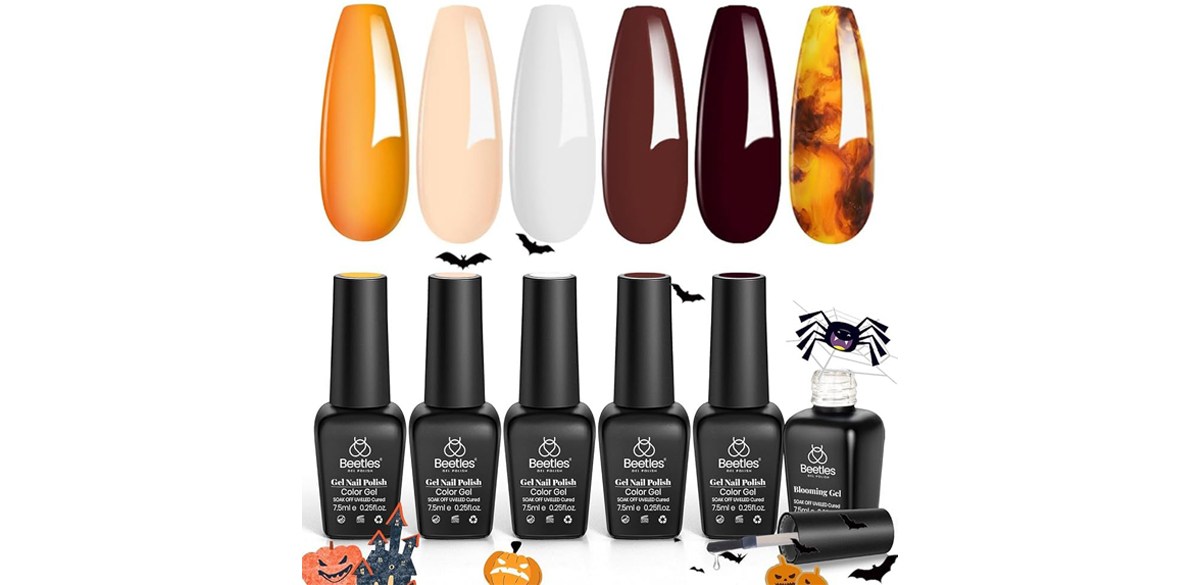 Beetles Gel Nail Polish with Blooming Gel Amber Attraction