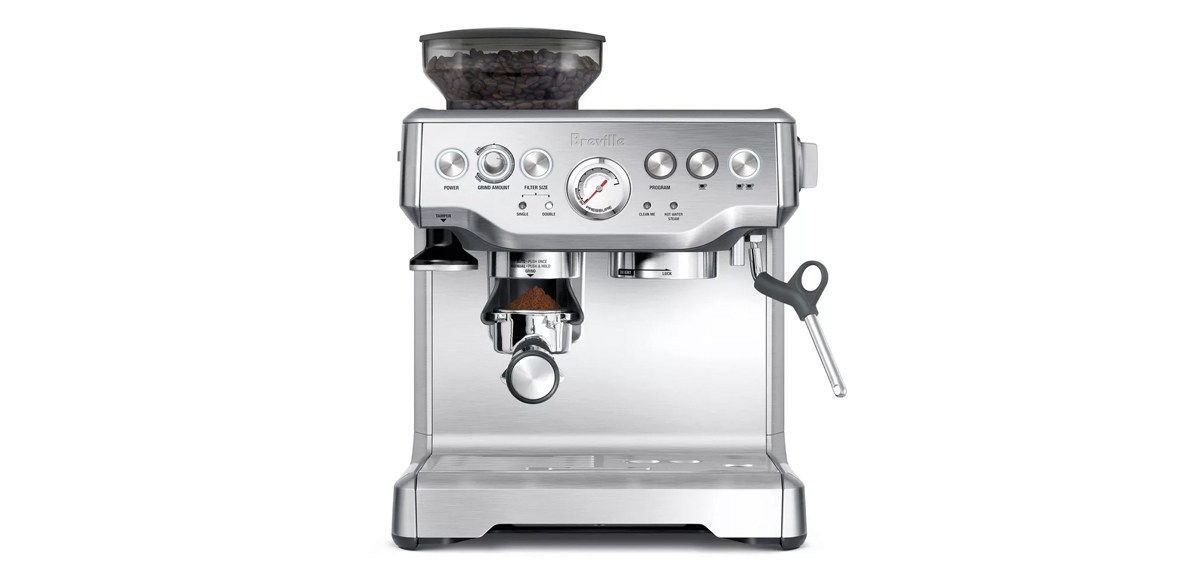 Breville Stainless Steel Barista Express Espresso Machine Light Silver