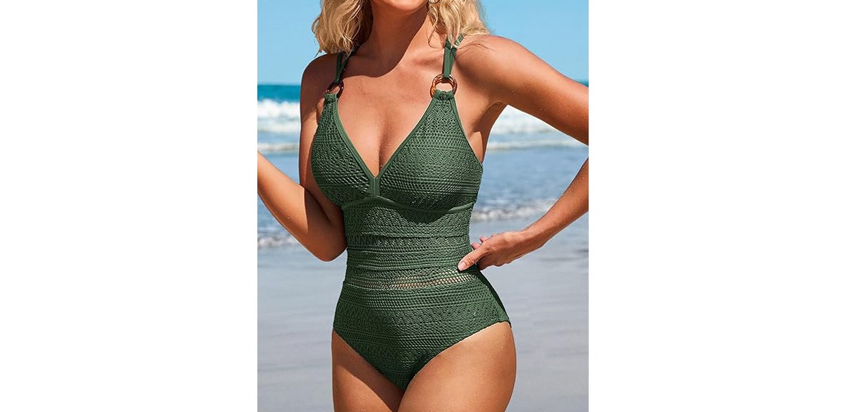 Charmo Women Crochet One Piece Swimsuit