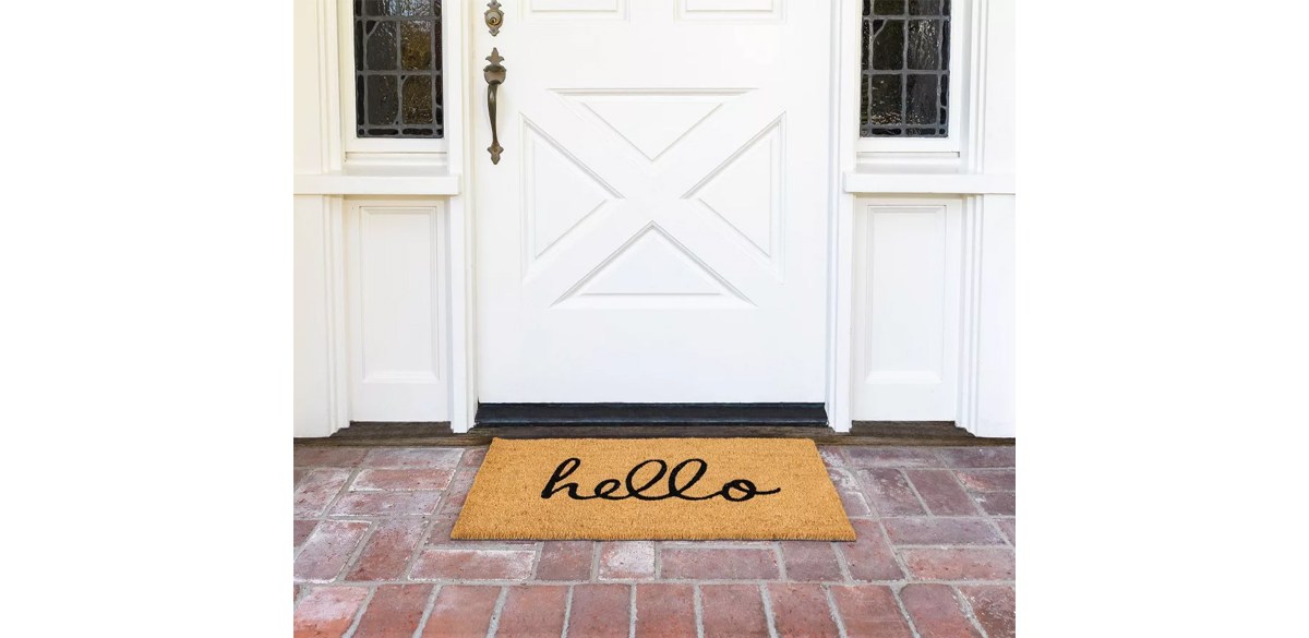 Juvale Hello Welcome Coco Coir Mat, Nonslip Outdoor Natural Door Mat