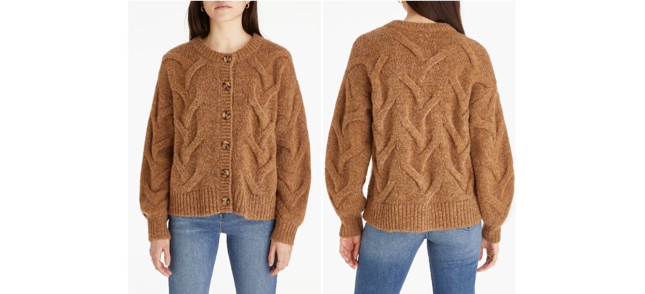 Madewell Cable Ashmont Cardigan Sweater