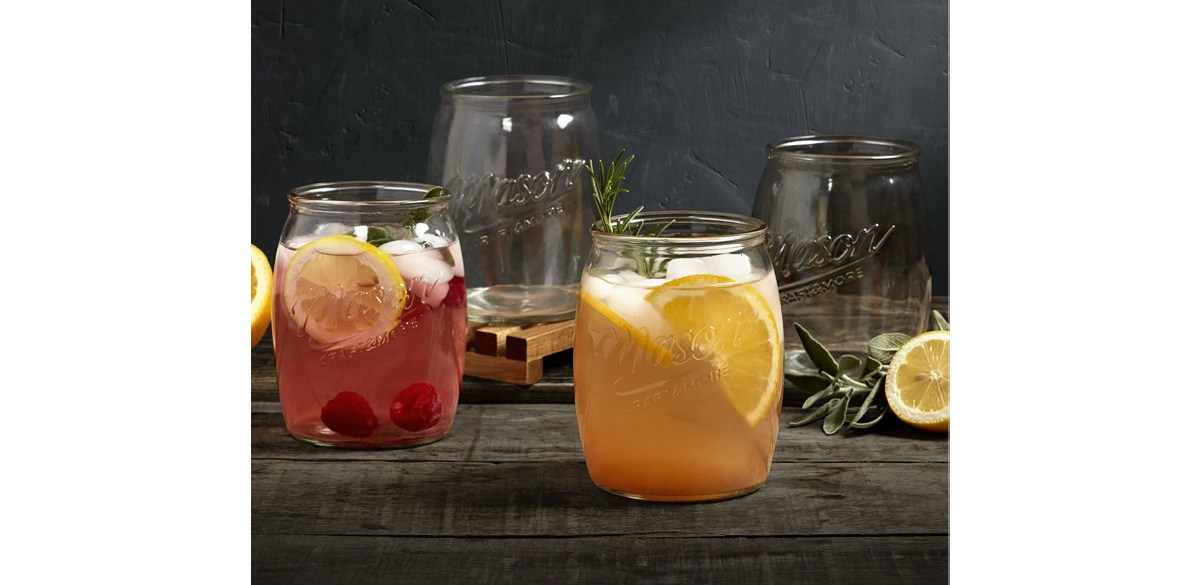 Mason Craft & More 24 oz Glass Drinking Jar (Set of 4)