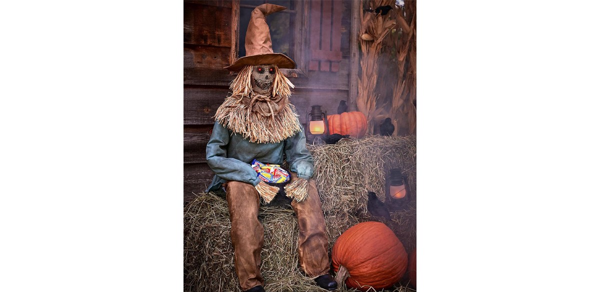 Spirit Halloween Scary Sitting Scarecrow Animatronic