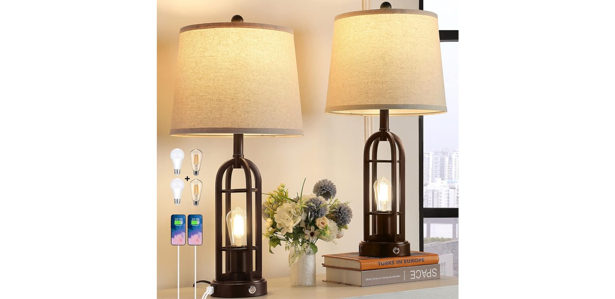 SRJJA Farmhouse Table Lamps