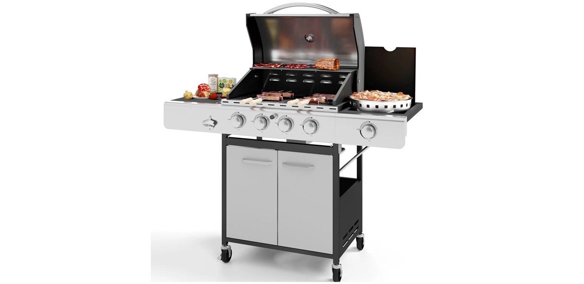 Summit Living 4 Burner Propane Gas Grill with Side Burner