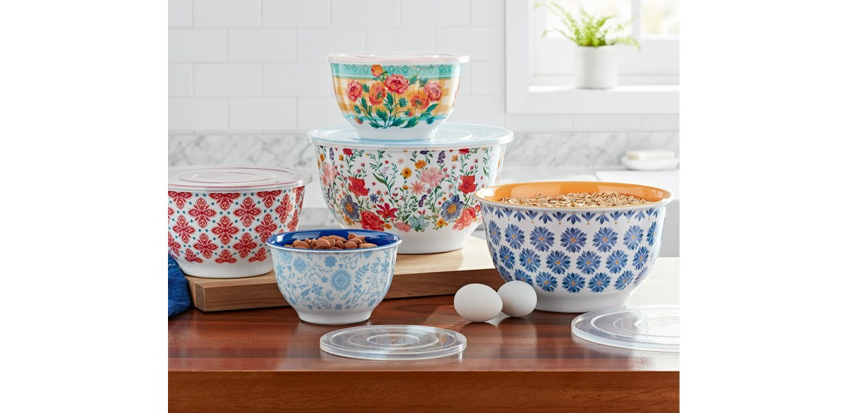 The Pioneer Woman Brilliant Blooms 10-Piece Melamine Bowl Set