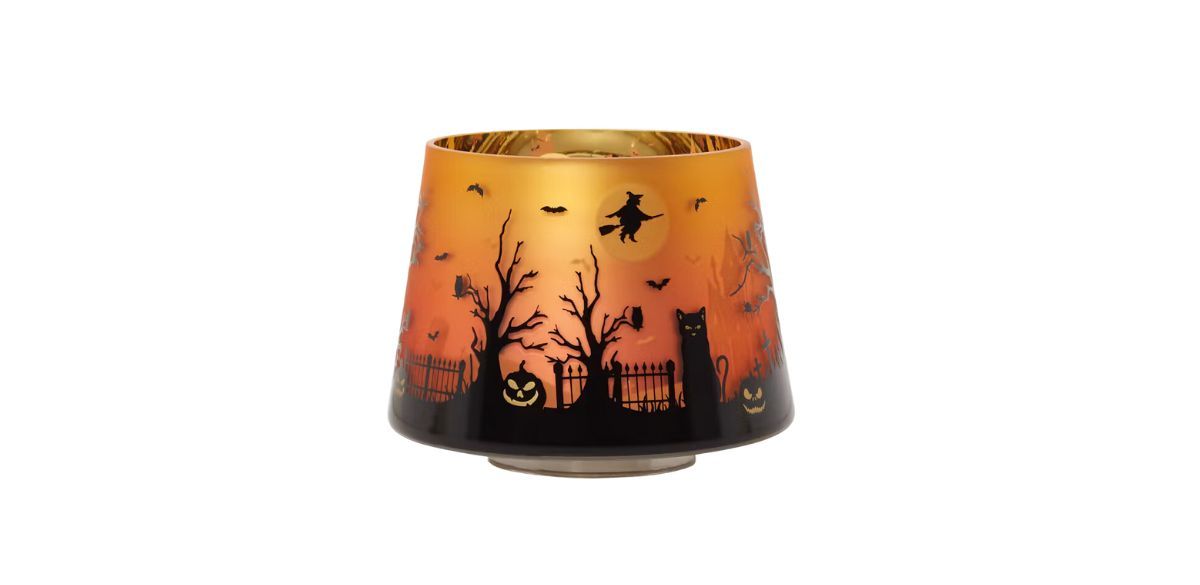 Yankee Candle Orange Halloween Scene Glass Shade