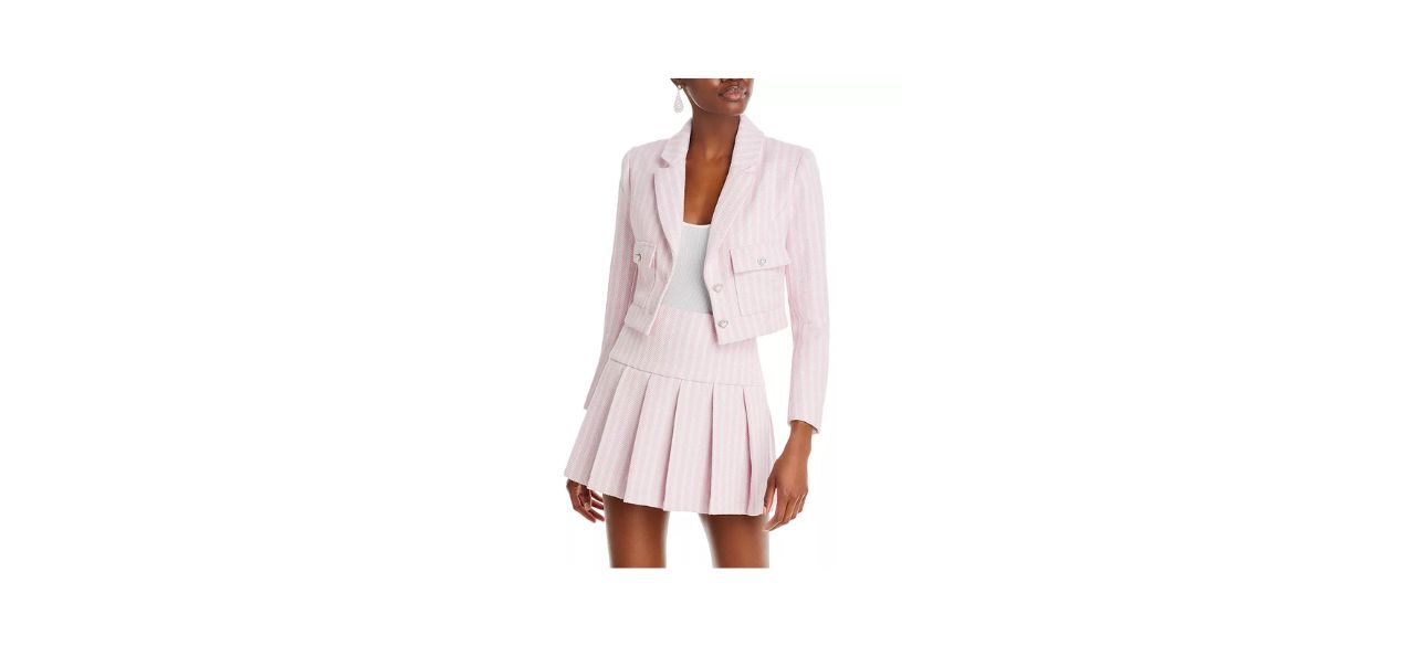 “Barbie” The Movie x Aqua Checked Cropped Blazer