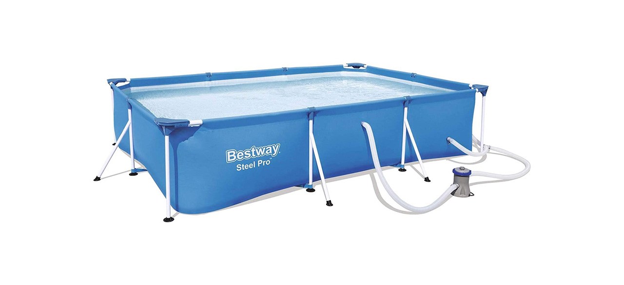 Bestway Steel Pro Outdoor Rectangular Frame Above Ground Swimming Pool Set