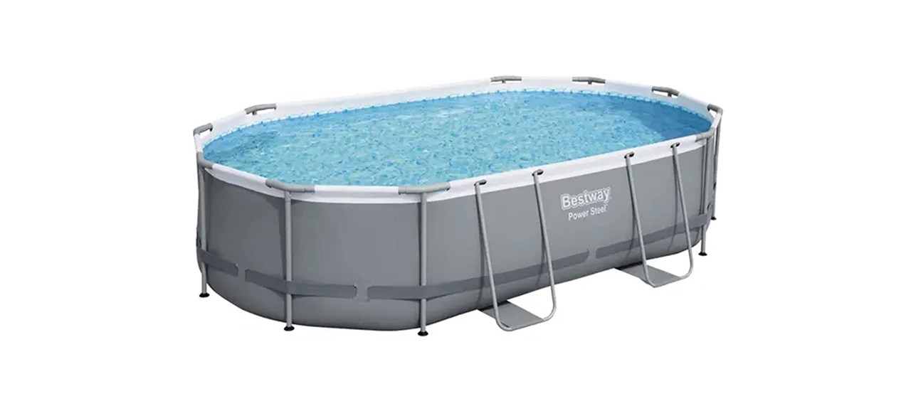 Bestway Power Steel Outdoor Oval Frame Above Ground Swimming Pool