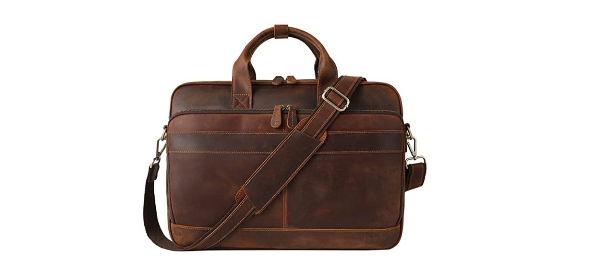 Jack &amp; Chris Men’s Genuine Leather Briefcase Messenger Bag