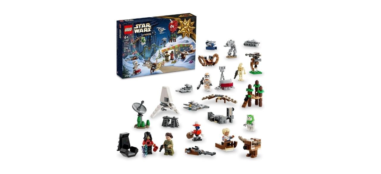 LEGO Star Wars 2023 Advent Calendar with minifigures shown