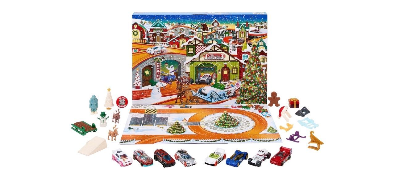 Mattel Hot Wheels 2023 Advent Calendar Toy Car Set on white background