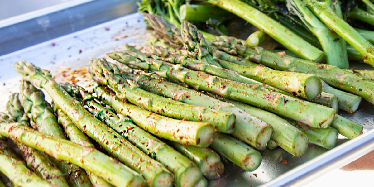 Air-fried lemon garlic asparagus 