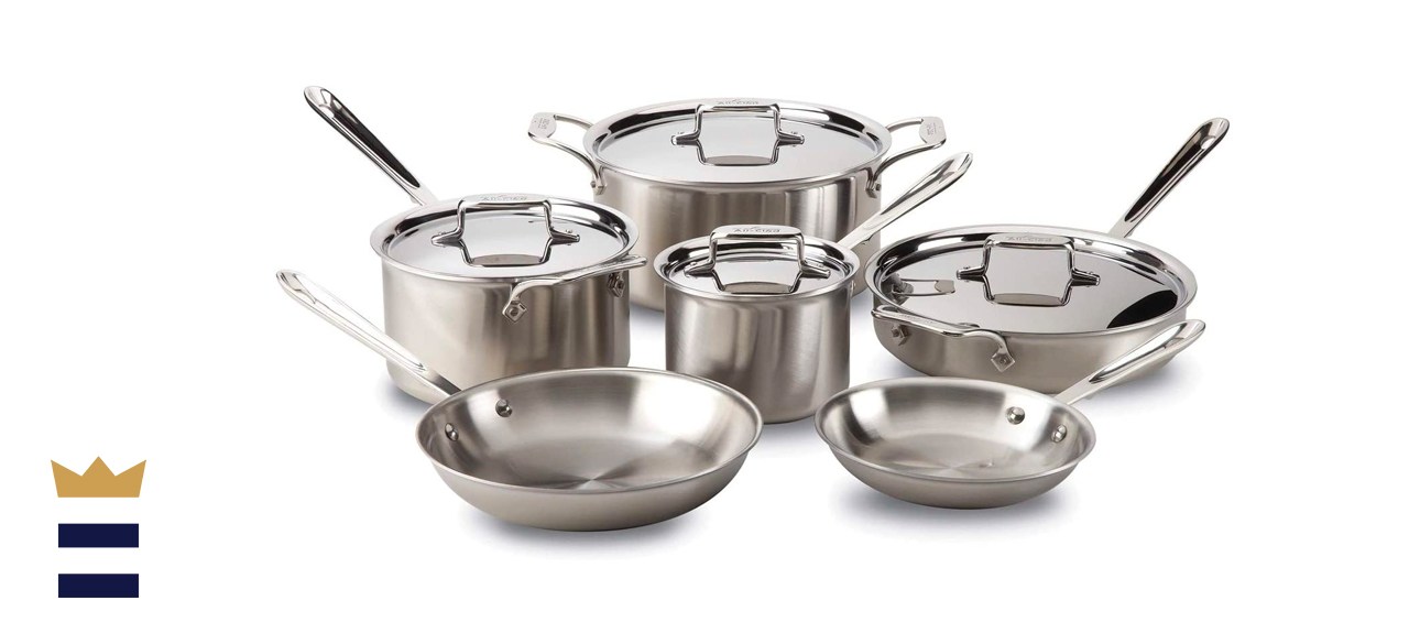 All-Clad 10-Piece Brushed D5 Stainless Cookware Set