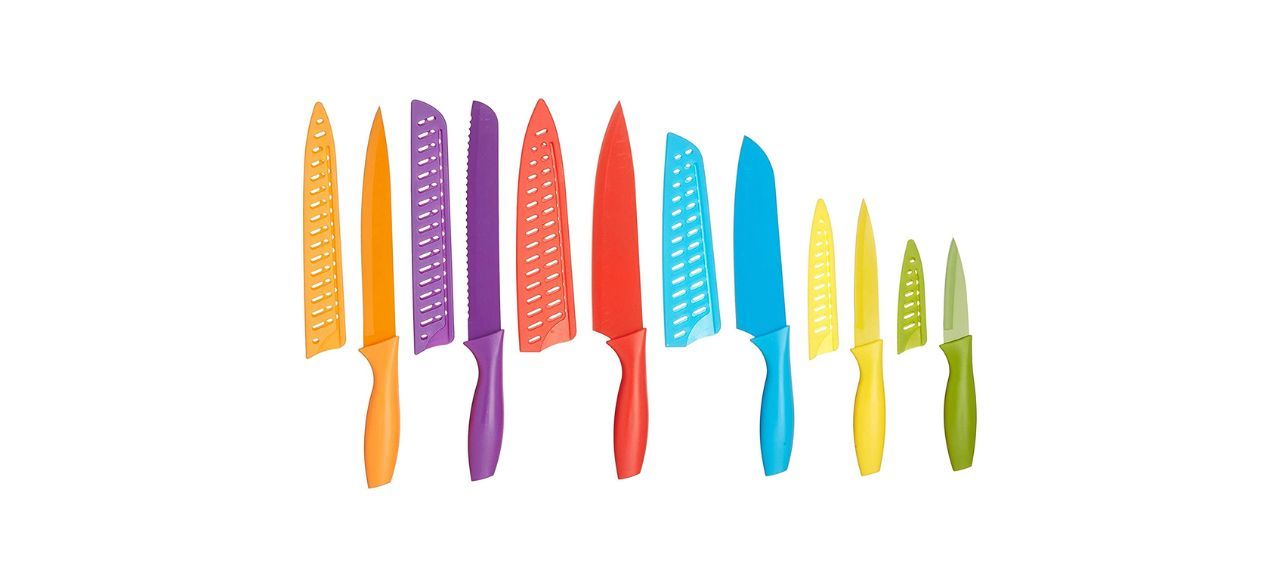 Amazon Basics 12-Piece Color-Coded Kitchen Knife Set