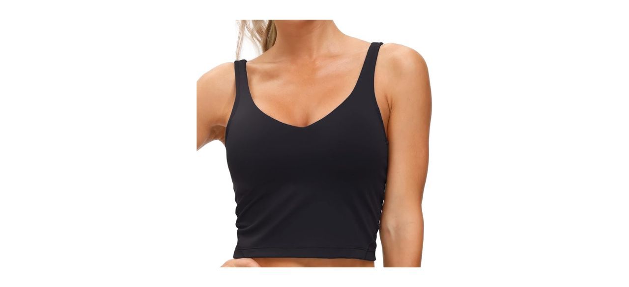  Ink Brush Strokes Pattern Women's Sports Bra Wirefree Breathable  Yoga Vest Racerback Padded Workout Tank Top S : Clothing, Shoes & Jewelry