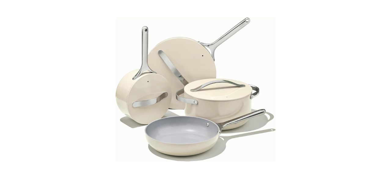 Caraway Nonstick Ceramic Cookware Set Cream Color