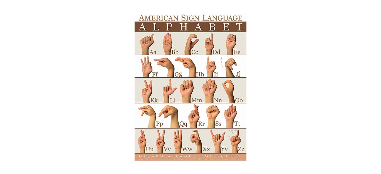 Gerard Aflague Collection crescita Mindset/Five Elements/ASL alphabet poster