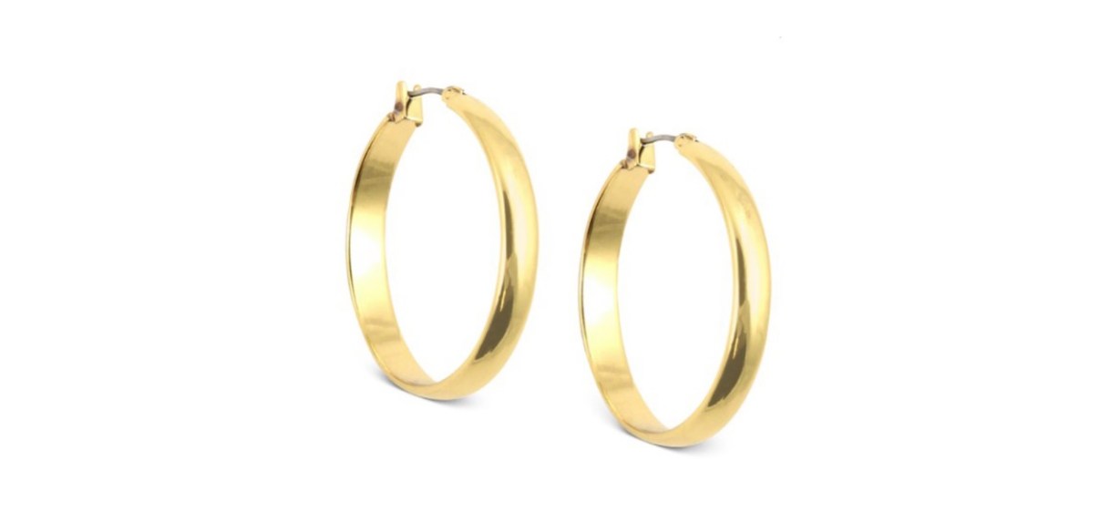 Anne Klein 1.25-Inch Click-It Hoop Earrings