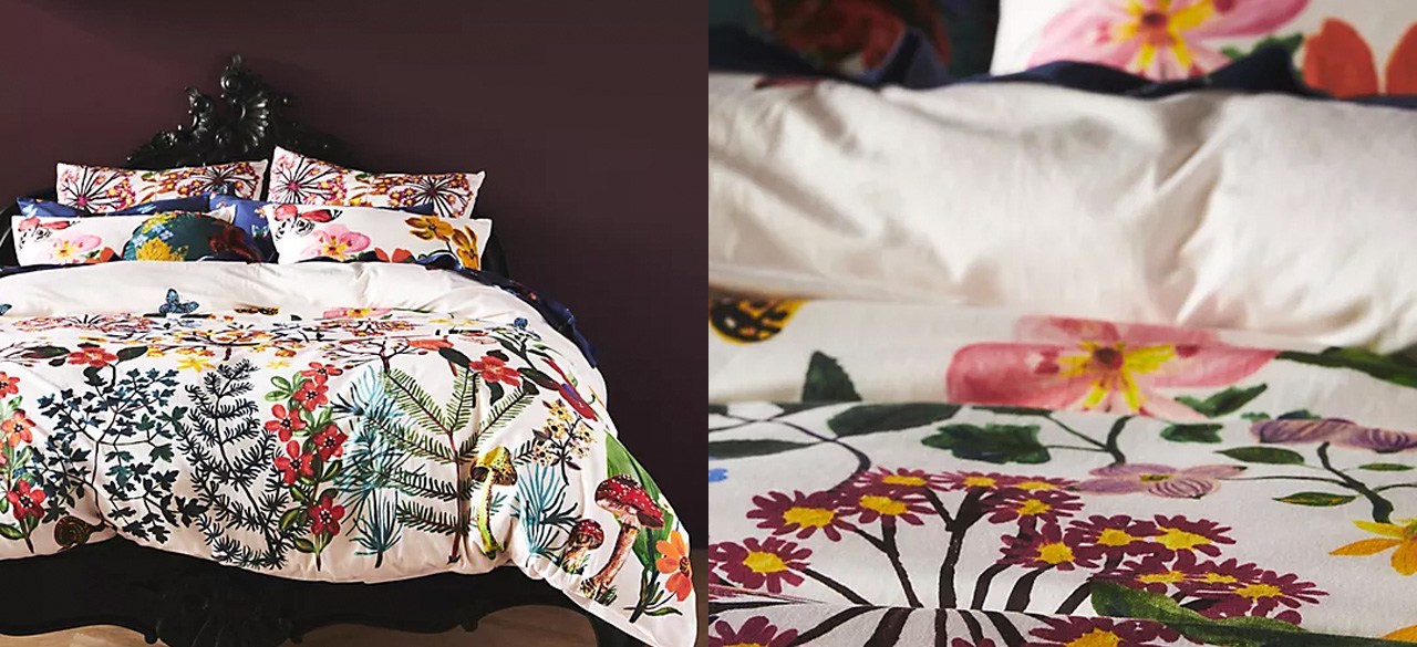 Nathalie Lete for Anthropologie Bloom Organic Sateen Duvet Cover