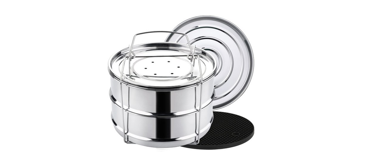 Aozita Stackable Steamer Insert Pans with Sling for Instant Pot Accessories 6/8 qt