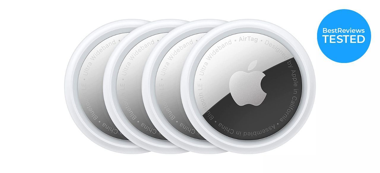 Apple AirTag (Four Pack) on white background