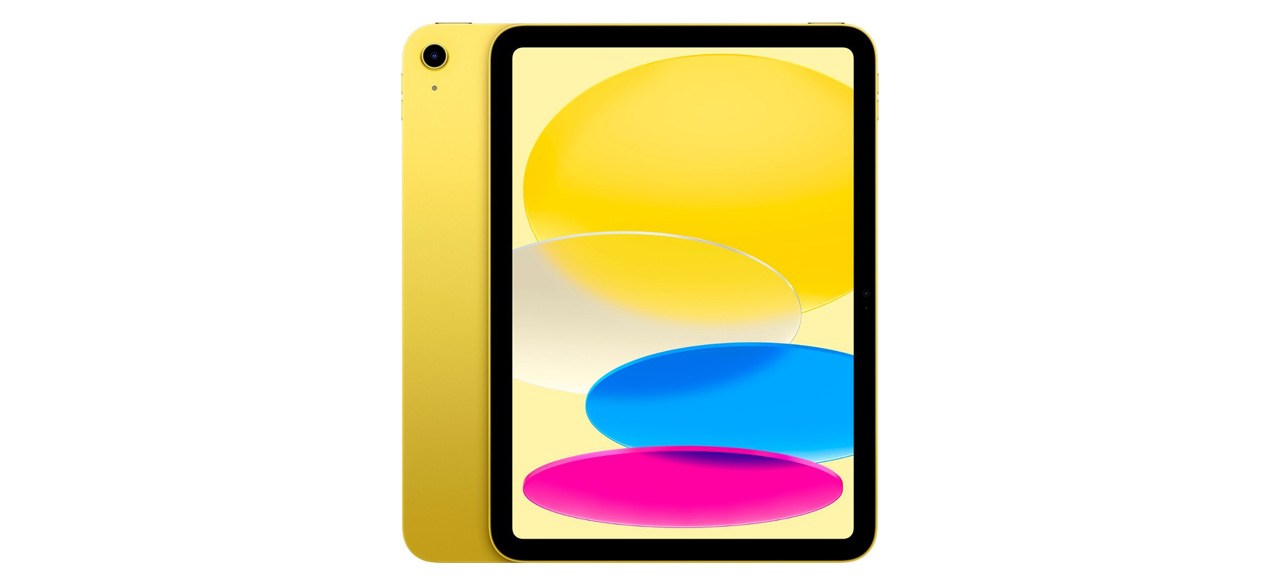 Apple iPad 10.9-Inch (10th Generation) Yellow on white background