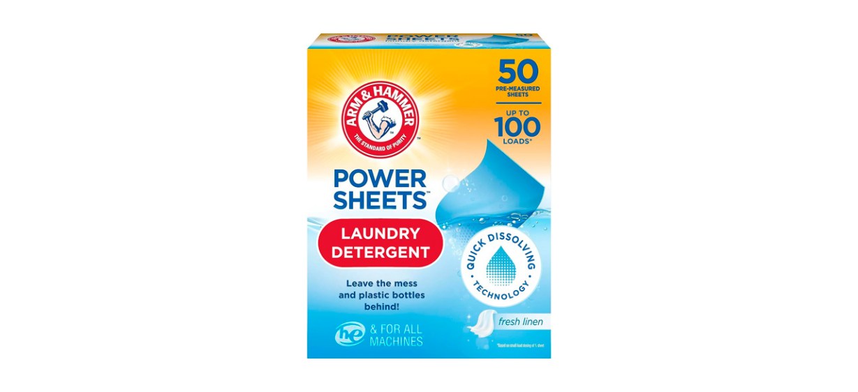 Arm & Hammer Power Sheets Laundry Detergent, Fresh Linen 50ct Arm & Hammer Power Sheets Laundry Detergent, Fresh Linen 50ct